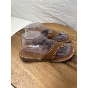KINO Lily Sandals Brown 7 White Contrast Cord Stitch Thong‎ Key West Shoes